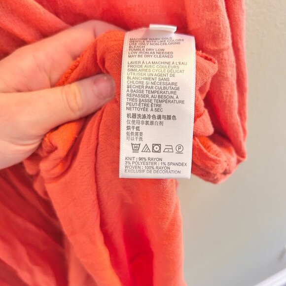 Anthropologie Nia Tunic Womens Size Medium Orange Sleeveless Button Down Top - Picture 8 of 10